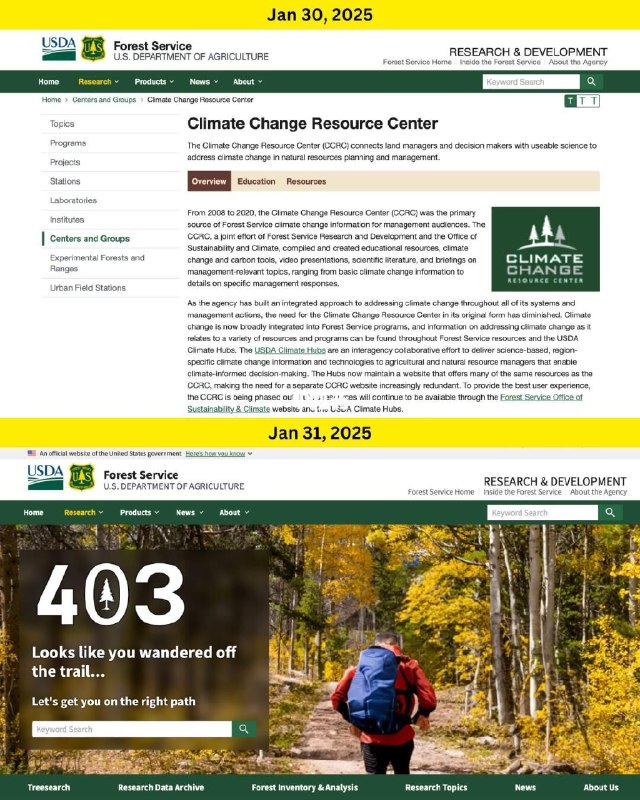 美国农业部删除涉气候变化的网页美国农业部（USDA）近期删除了多个涉及气候变化的网页