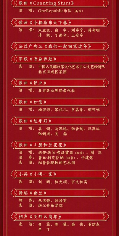 中央广播电视总台《2025年春节联欢晚会》节目单正式发布